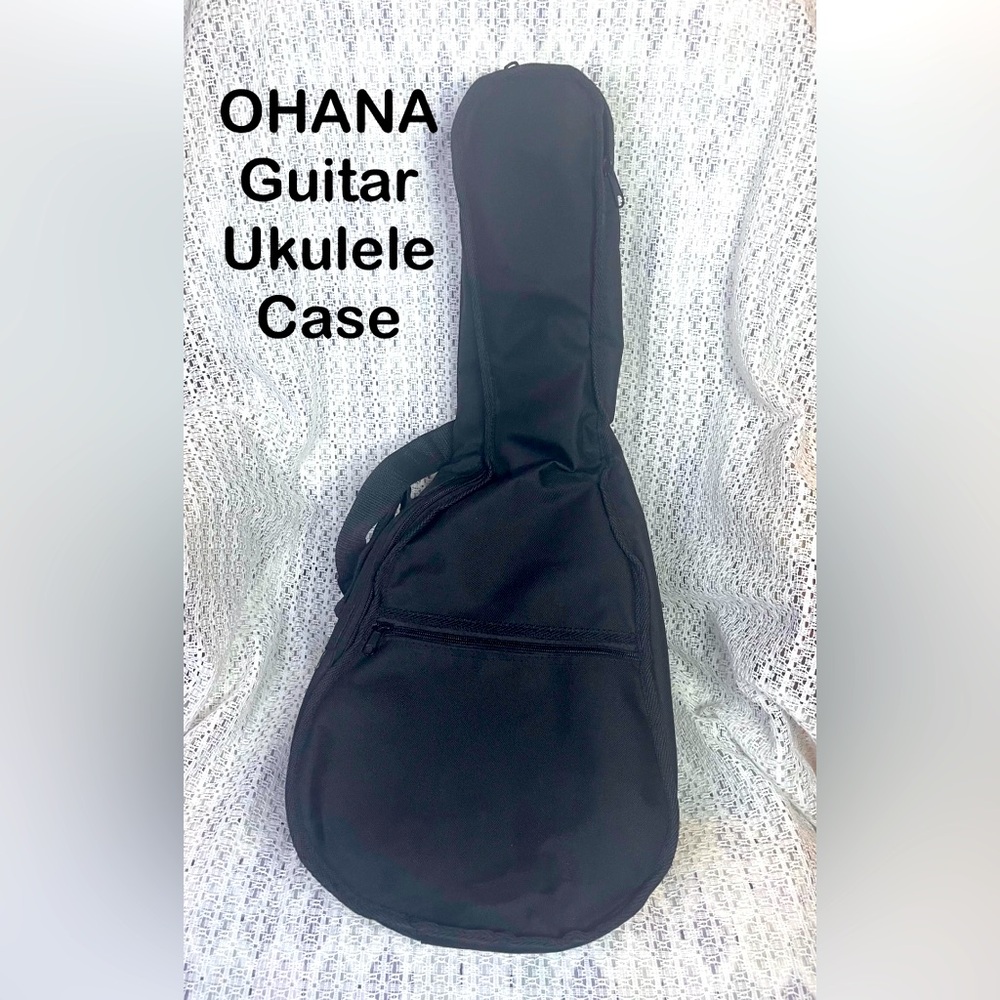 OHANA Guitar Ukulele Carry Case Black 28” Adjustable Shoulder Strap LIKE NEW